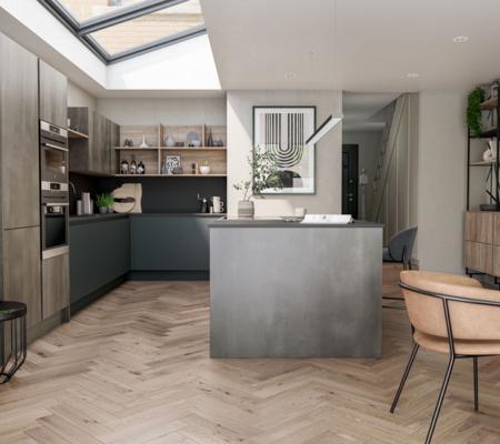 Unity Linea Deep Blue, Essen Bordalino oak & Metara Steel oxide (3)